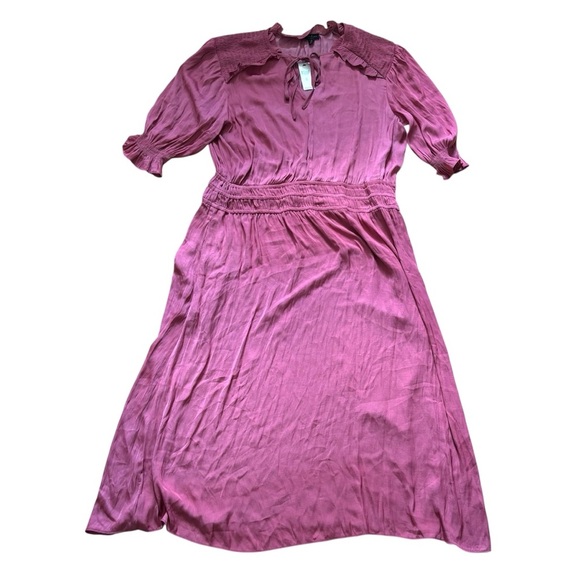 Anthropologie Cape May Midi Dress Current Air Rose Pink Extra Large New With Tag - Picture 2 of 7